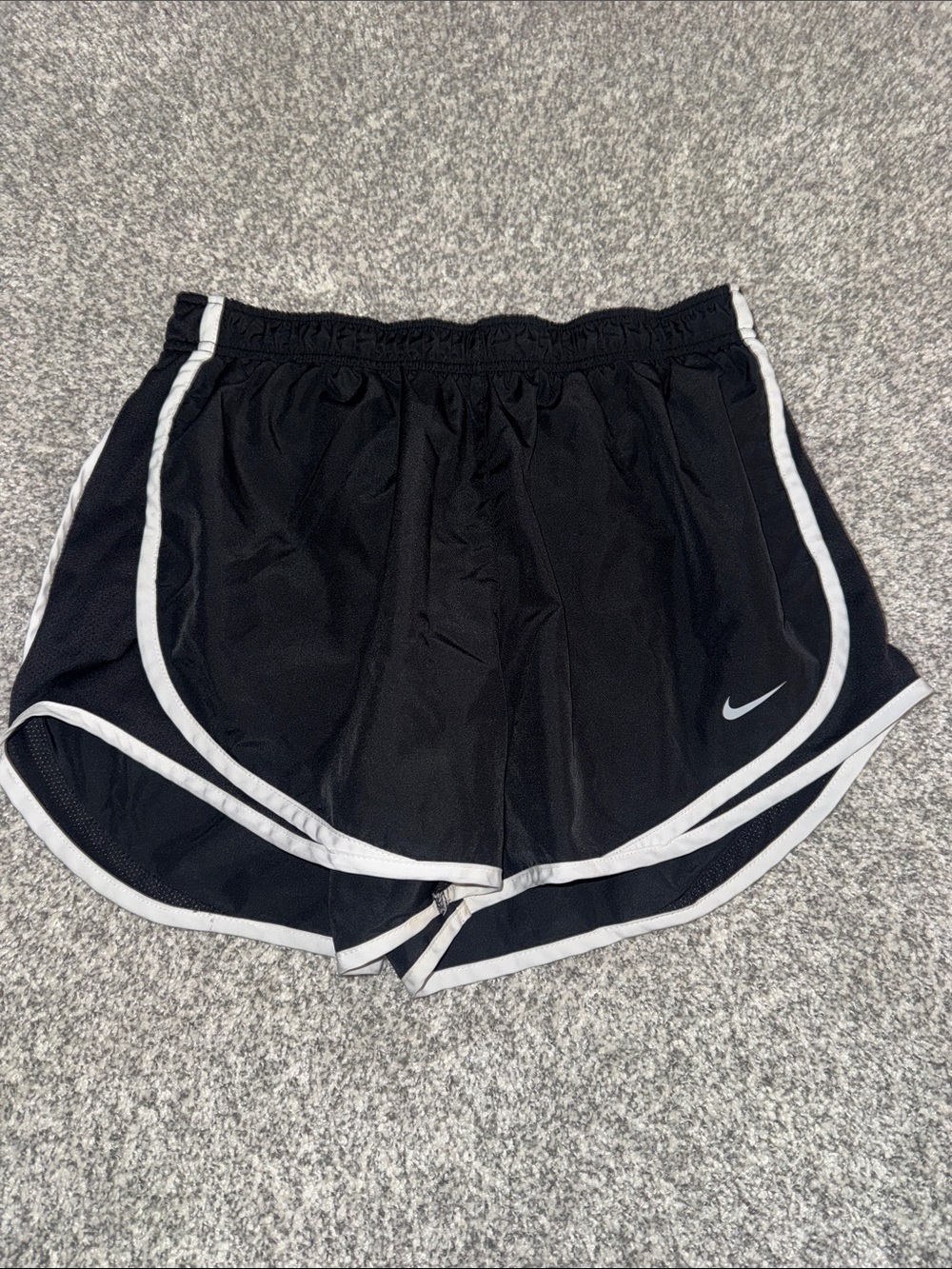 Nike Black Athletic Running Shorts with White Trim